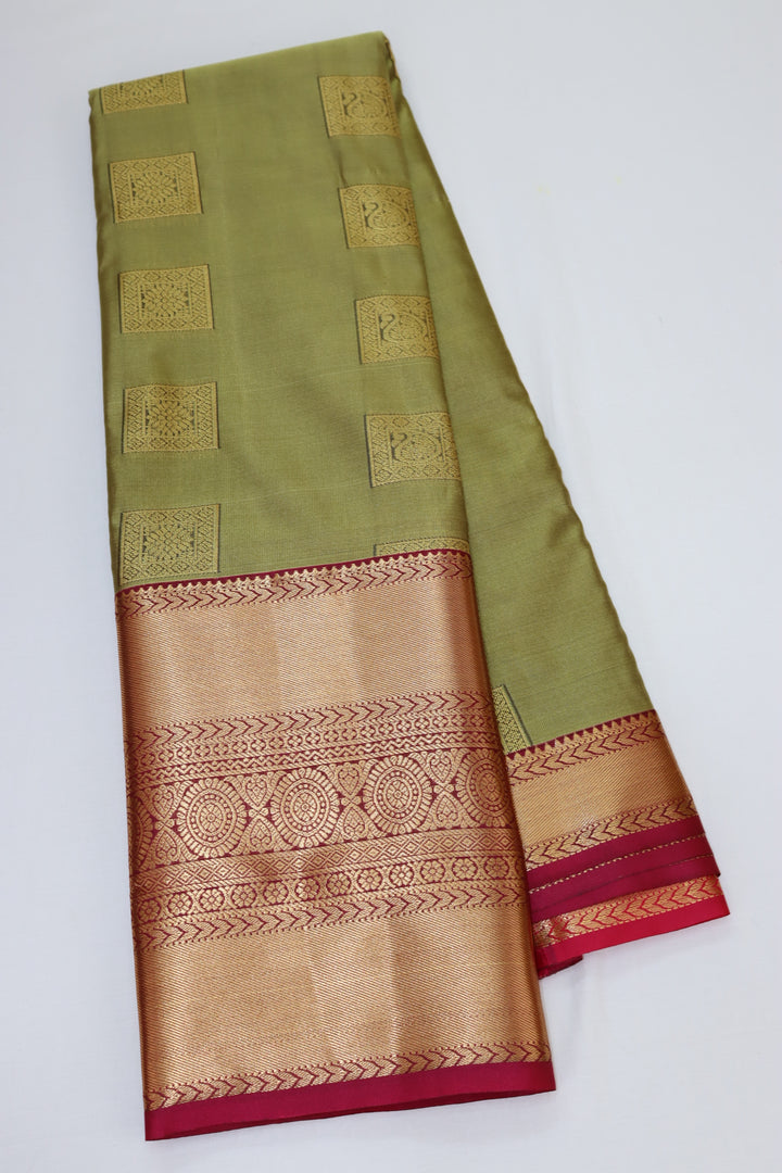 Traditional Moss Green Kanjipuram Saree