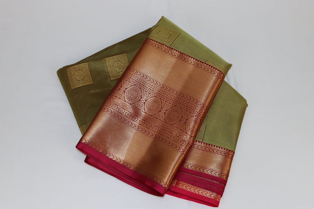 Traditional Moss Green Kanjipuram Saree