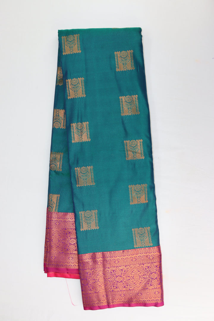 Divine Teal Green Kanjipuram Saree