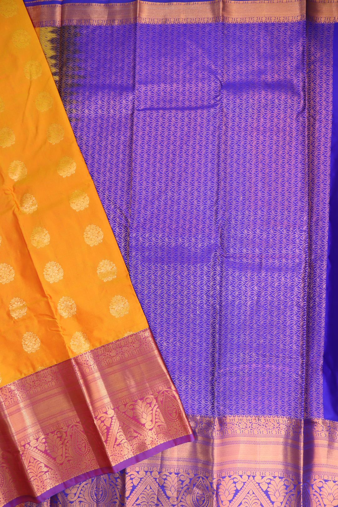 Elegant Mustard Yellow Kanjipuram Saree