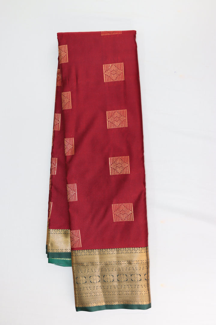 Royal Marron Red Kanjipuram Saree