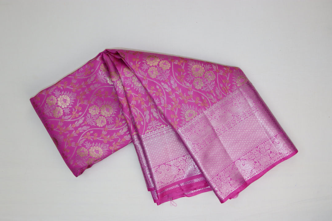 Stunning Pink Kanjipuram Saree