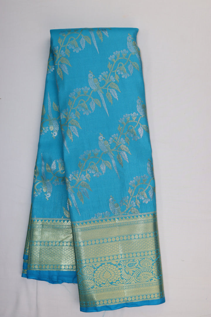 Elegant Blue Kanjipuram Saree