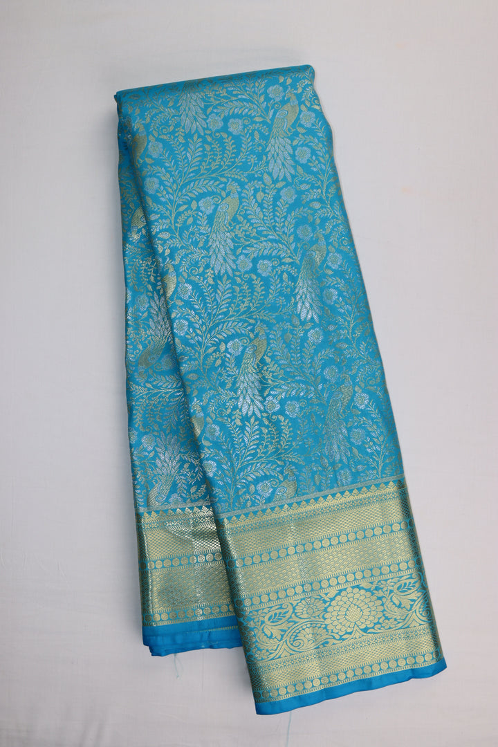 Lavish Blue Kanjipuram Saree