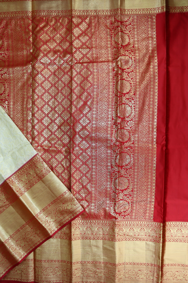 Elegant Cream Kanjipuram Saree