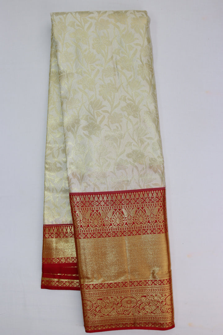 Classic Cream Kanjipuram Saree