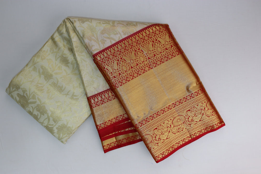 Classic Cream Kanjipuram Saree