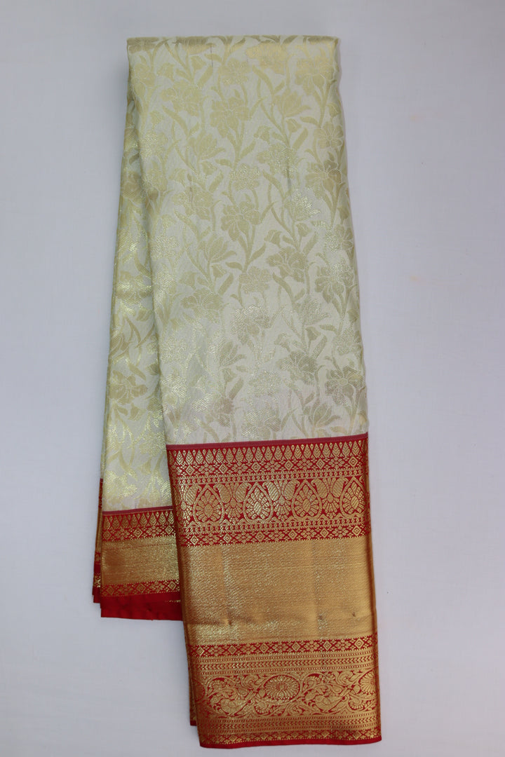 Traditional Cream Kanjipuram Saree