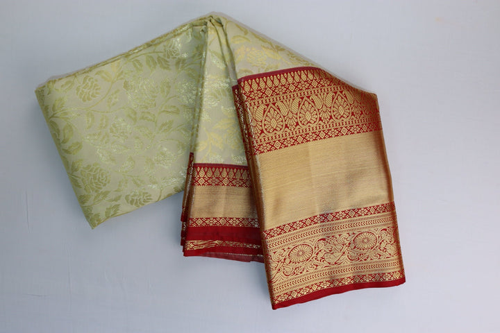 Stunning Cream Kanjipuram Saree