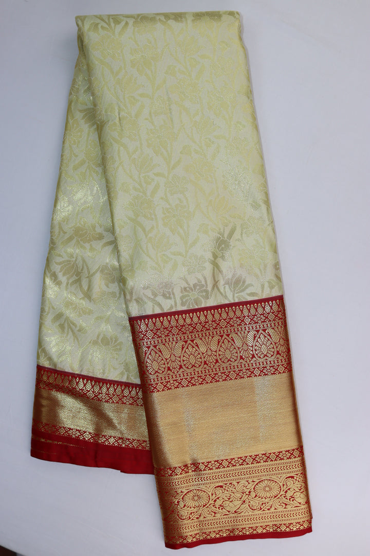 Elegant Cream Kanjipuram Saree