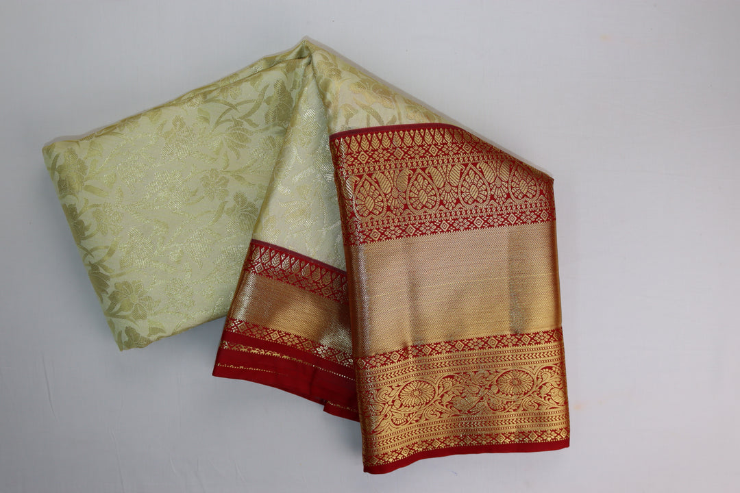 Elegant Cream Kanjipuram Saree