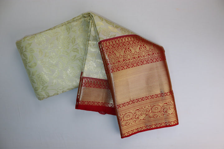 Mesmerizing Cream Kanjipuram Saree