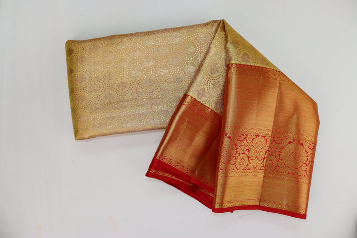 Stunning Cream Kanjipuram Saree