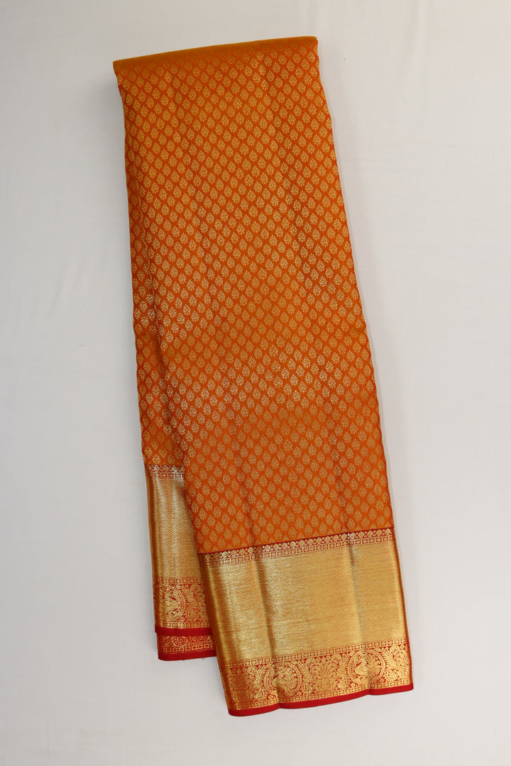 Gorgeous Orange Kanjipuram Saree