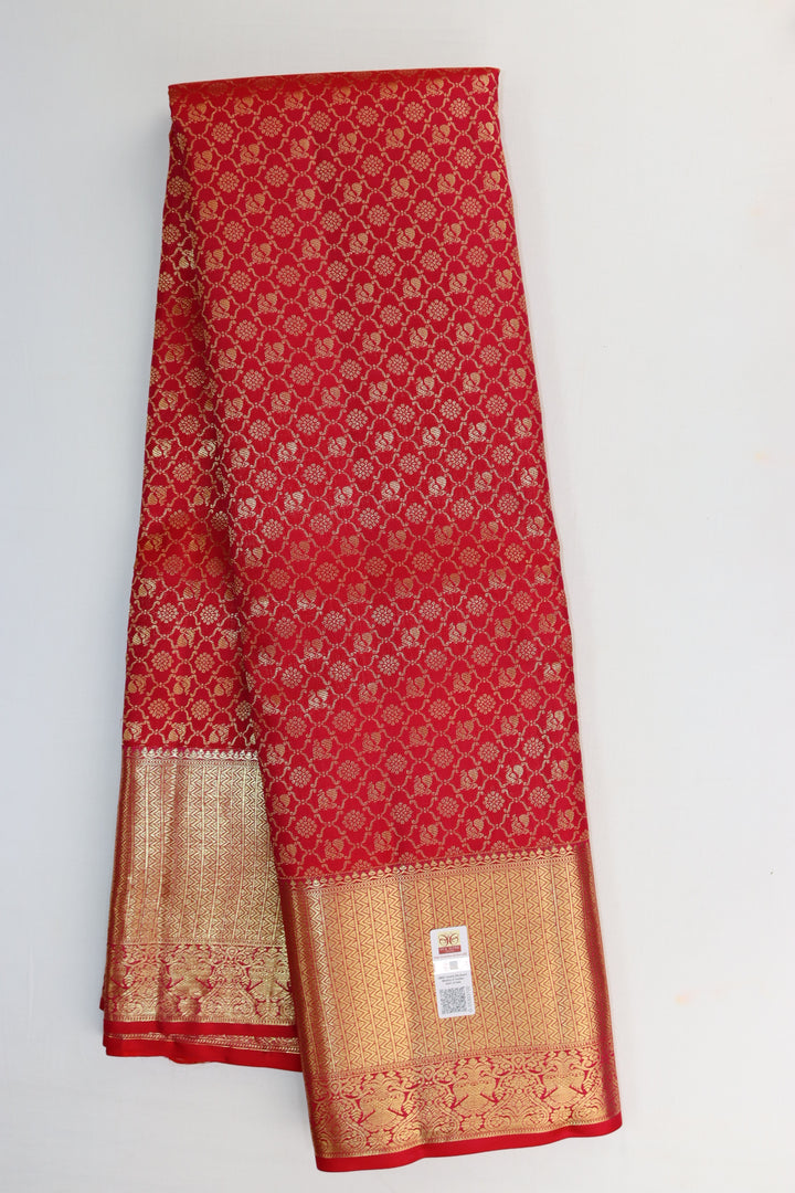 Exquite Red Kanjipuram Saree