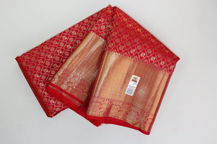 Exquite Red Kanjipuram Saree