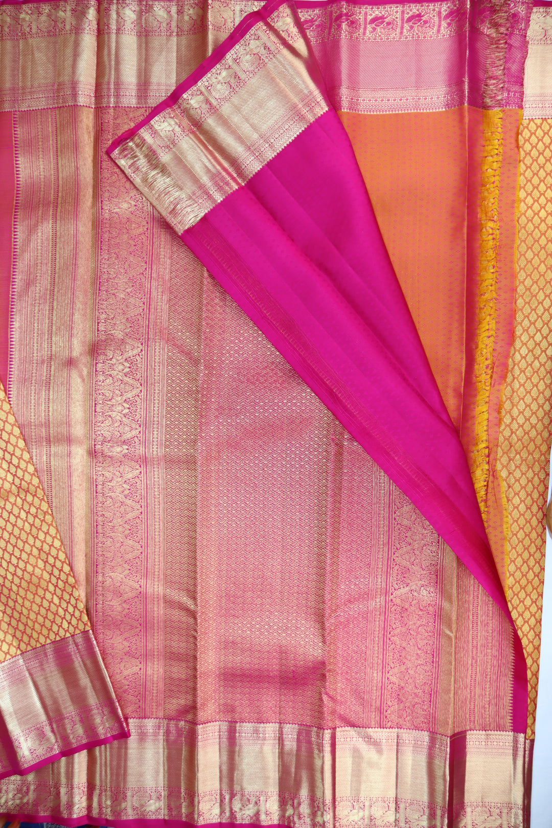 Stunning Yellow Kanjipuram Saree