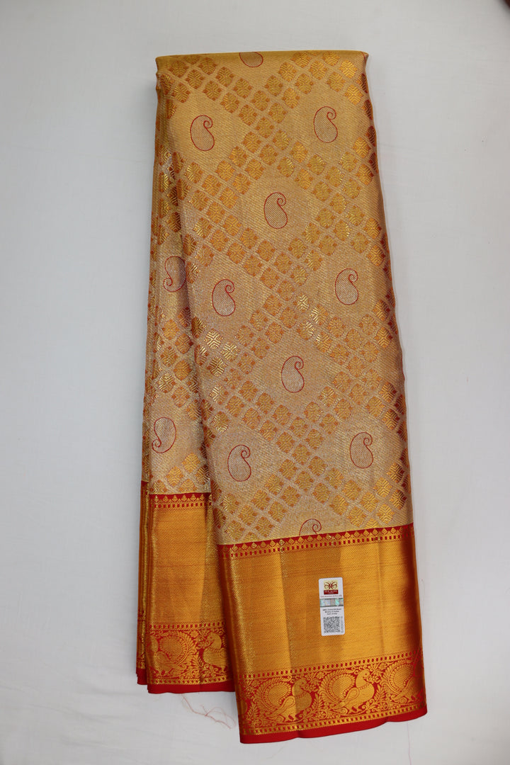 Regal Cream Kanjipuram Saree