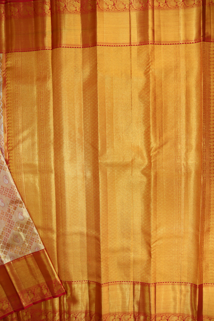 Regal Cream Kanjipuram Saree