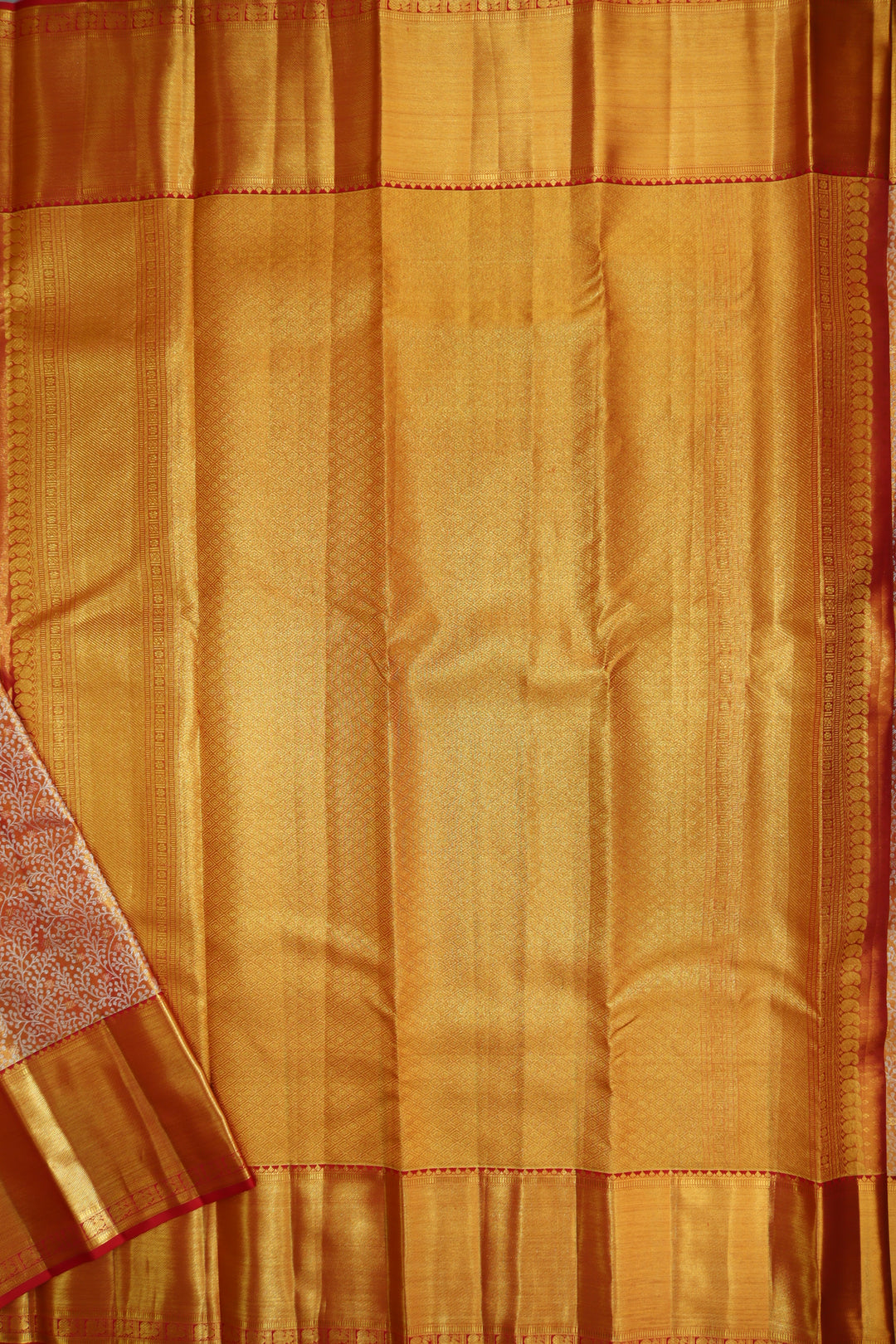 Captivating Pastel Orange Kanjipuram Saree