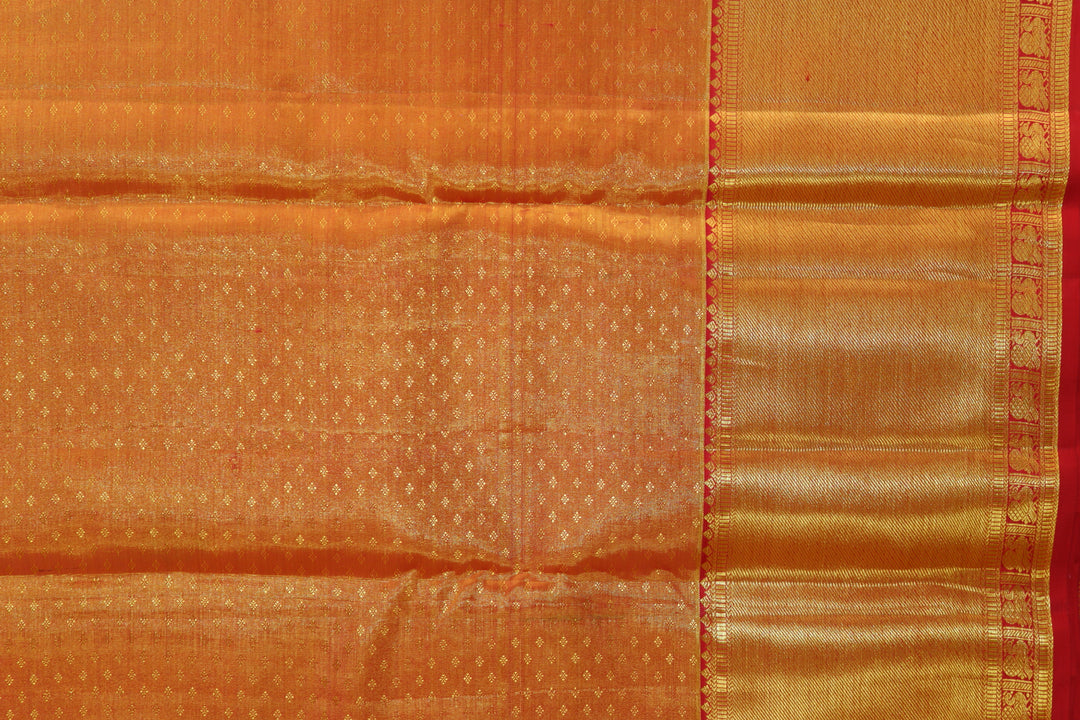 Captivating Pastel Orange Kanjipuram Saree