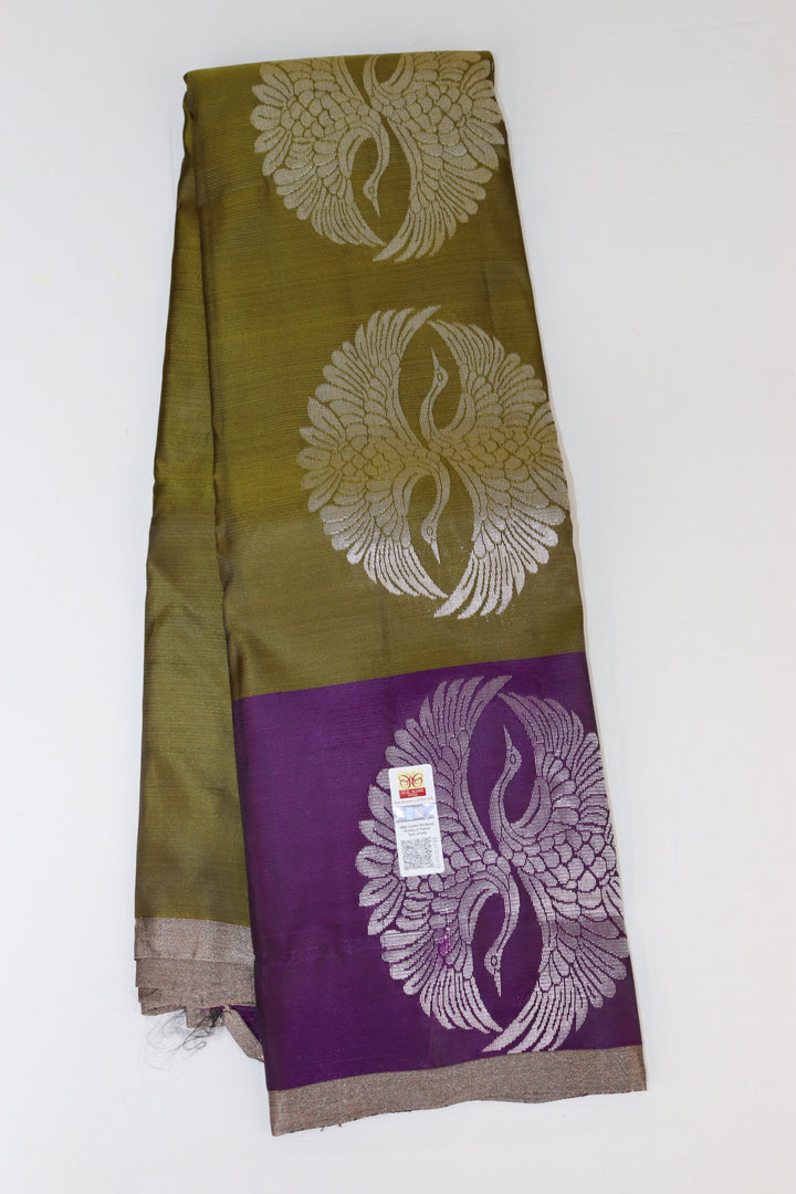 Divine Olive Green Kanjipuram Saree