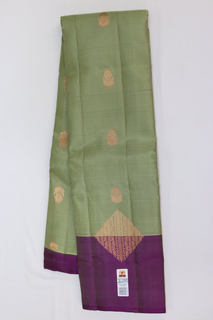 Stunning Pista Green Kanjipuram Saree