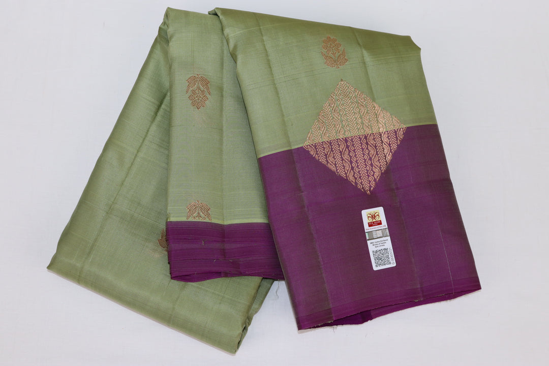 Stunning Pista Green Kanjipuram Saree