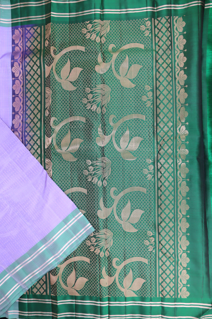 Opulent Light Lavender Pure Kanjipuram Saree