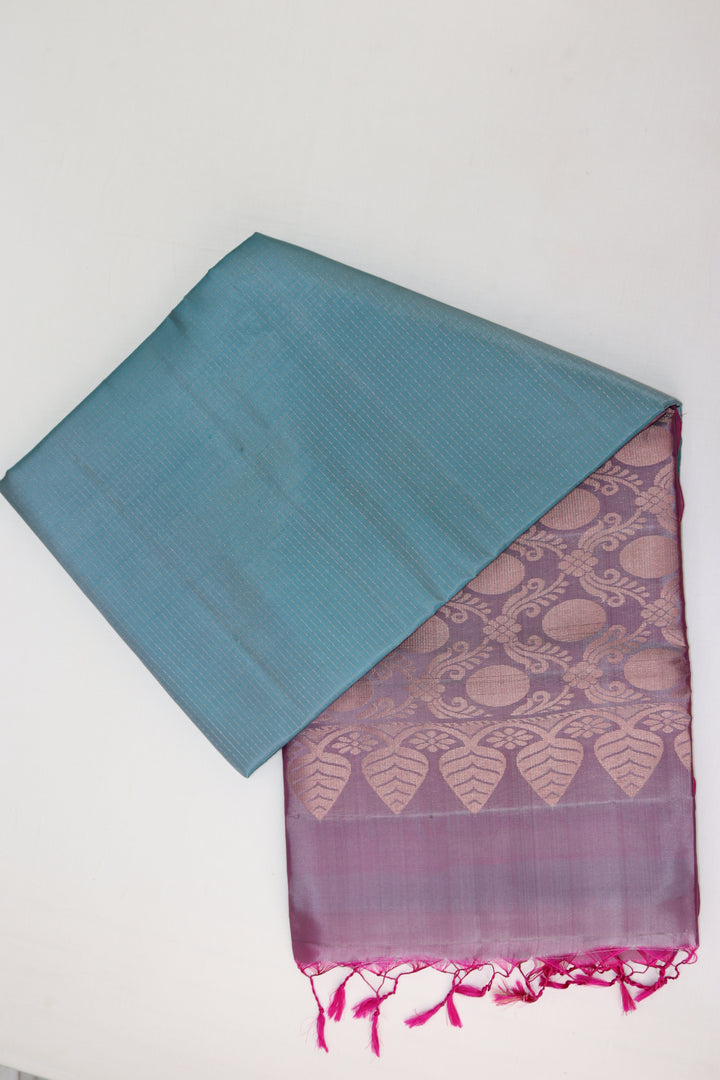 Traditional Sea Blue Kanjipuram Saree