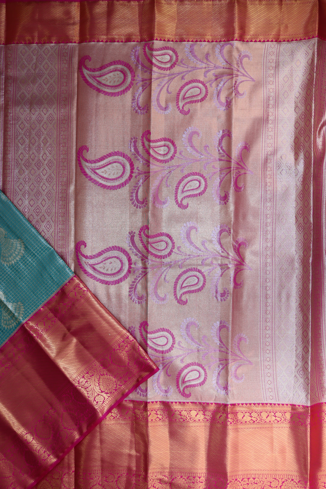 Mesmerizing Sky Blue Kanjipuram Saree