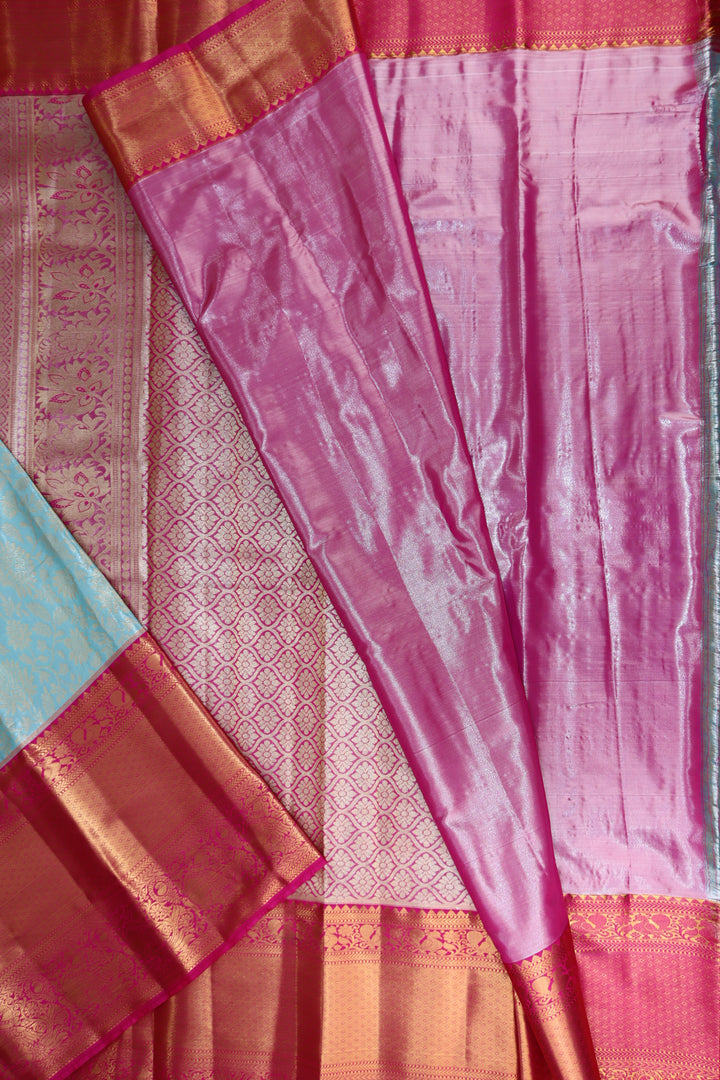 Rich Sky Blue Kanjipuram Saree