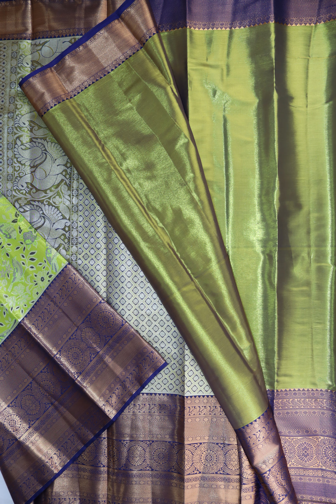 Stunning Parrot Green Kanjipuram Saree