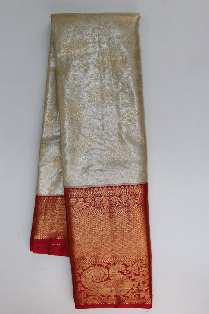 Traditional Cream Kanjipuram Saree