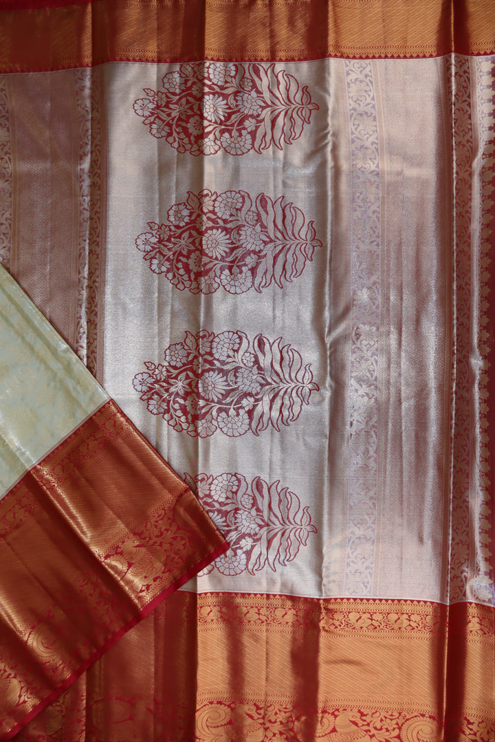 Traditional Cream Kanjipuram Saree