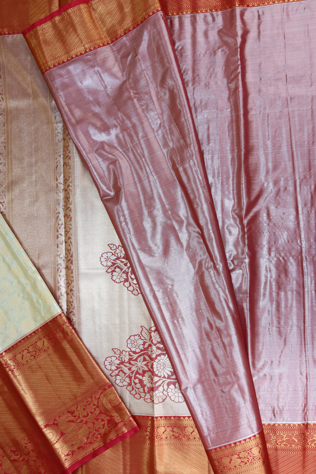 Traditional Cream Kanjipuram Saree