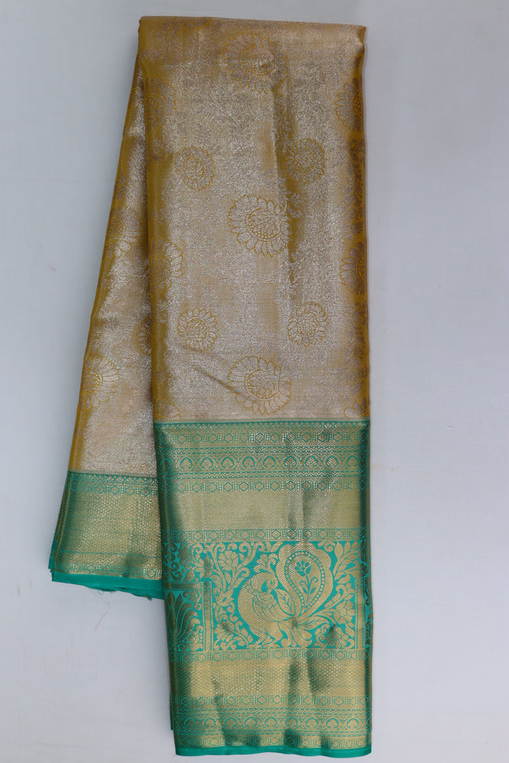 Elegant Light Yellow Kanjipuram Saree