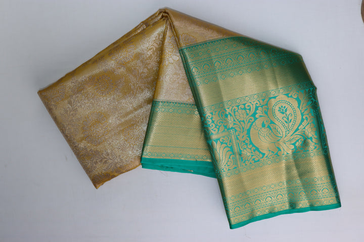 Elegant Light Yellow Kanjipuram Saree