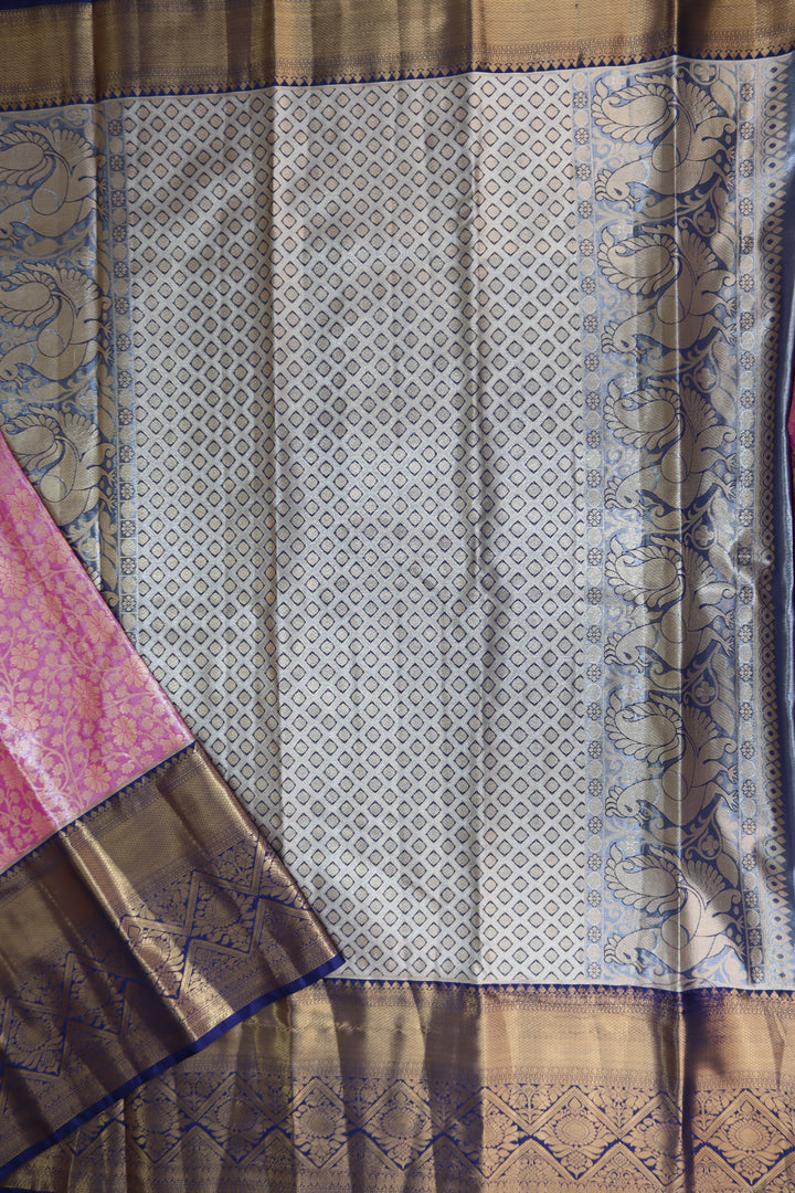 Royal Pink Kanjipuram Saree