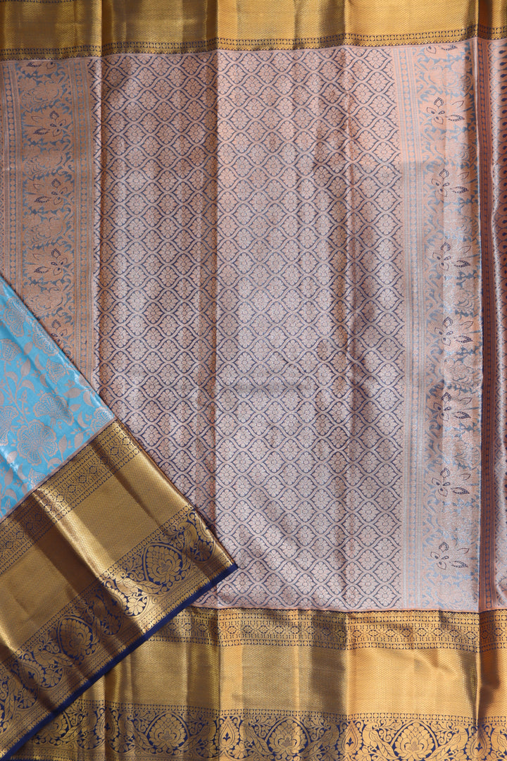 Enchanting Blue Kanjipuram Saree