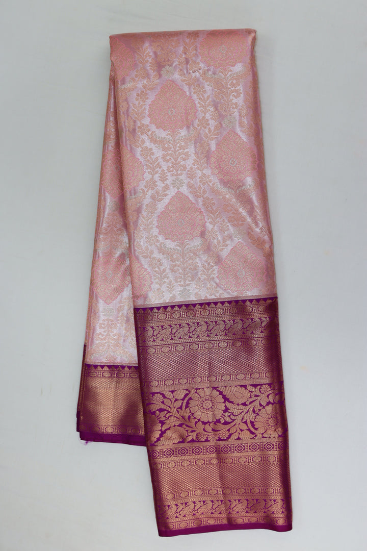 Radiant Peach Kanjipuram Saree