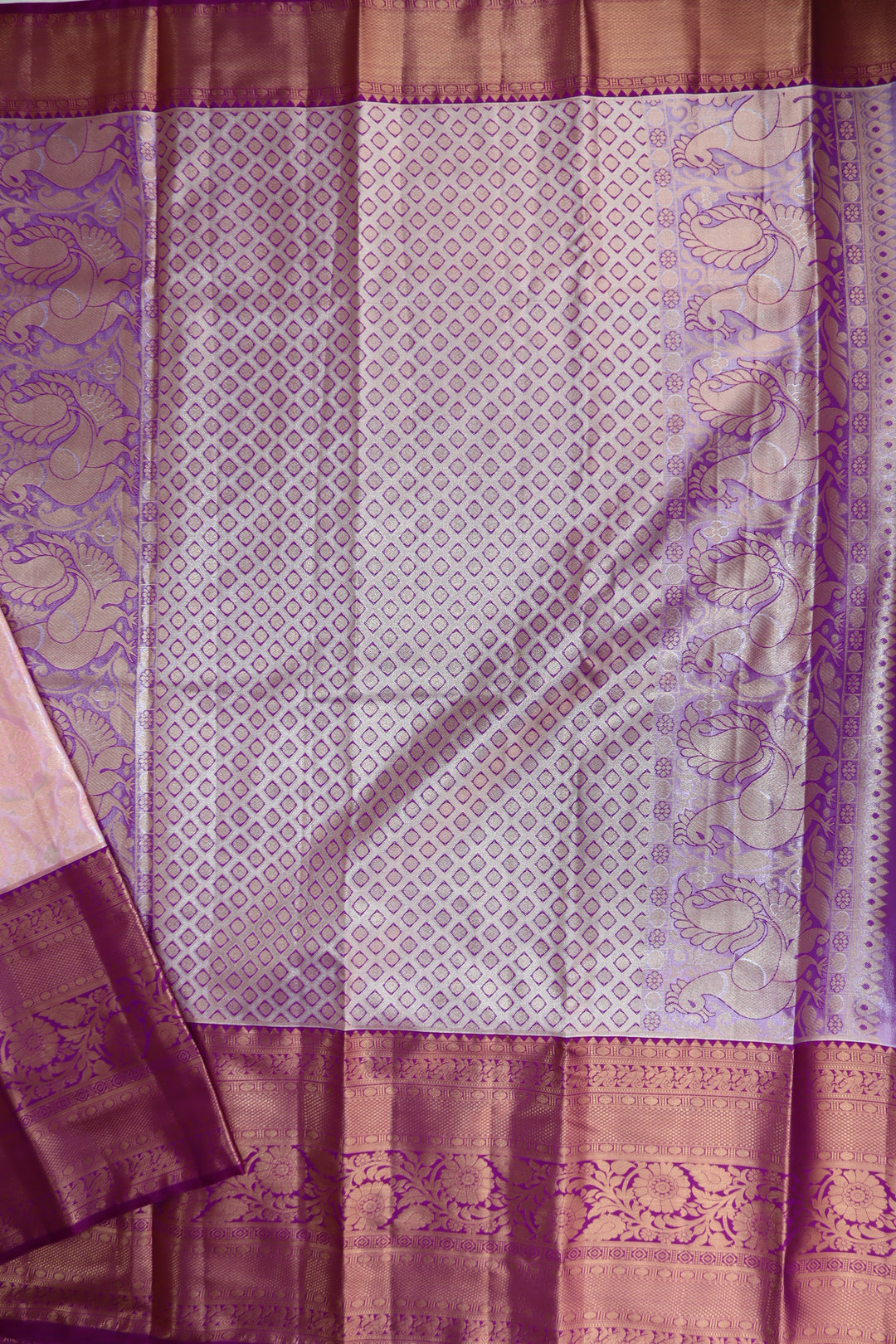 Radiant Peach Kanjipuram Saree