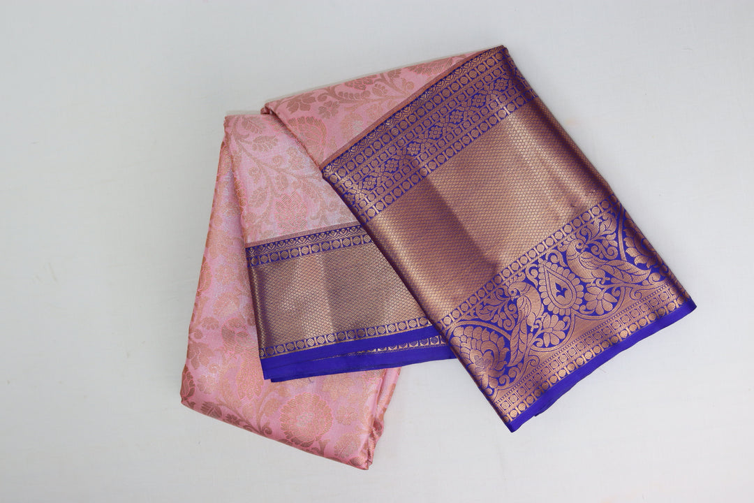 Mesmerizing Light Pink Kanjipuram Saree