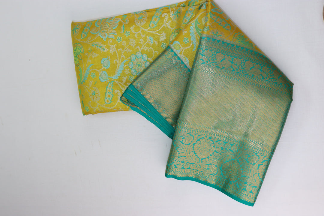 Trendy Yellow Kanjipuram Saree