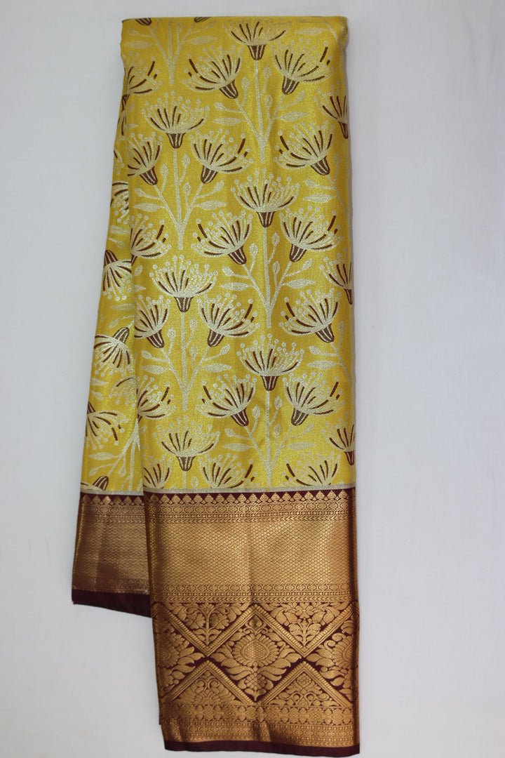 Traditional Yellow Kanjipuram Saree