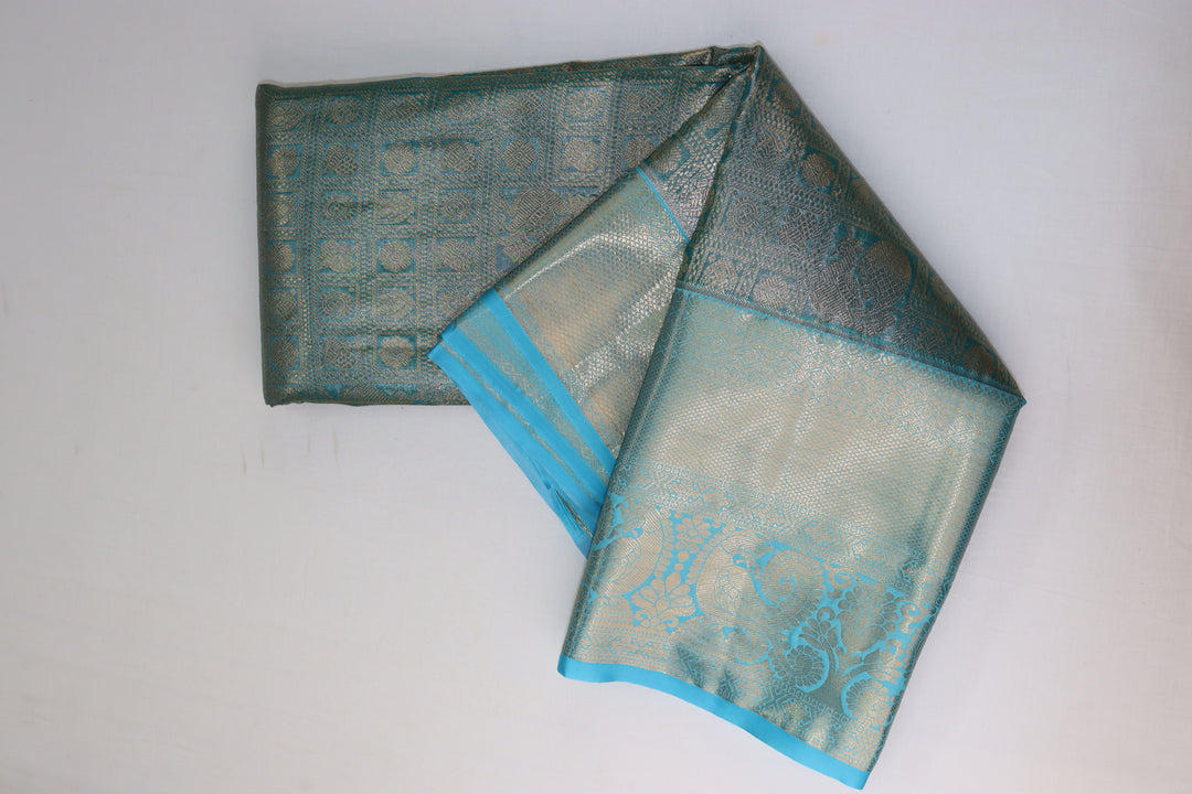 Divine Blue Kanjipuram Saree