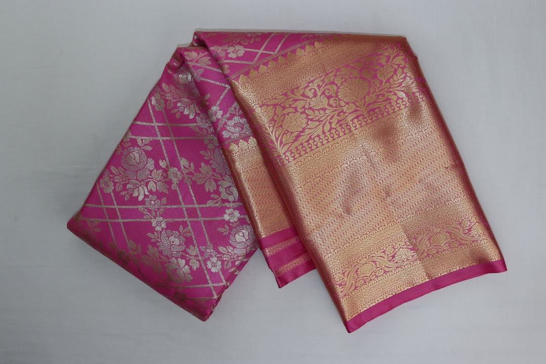 Royal Pink Kanjipuram Saree