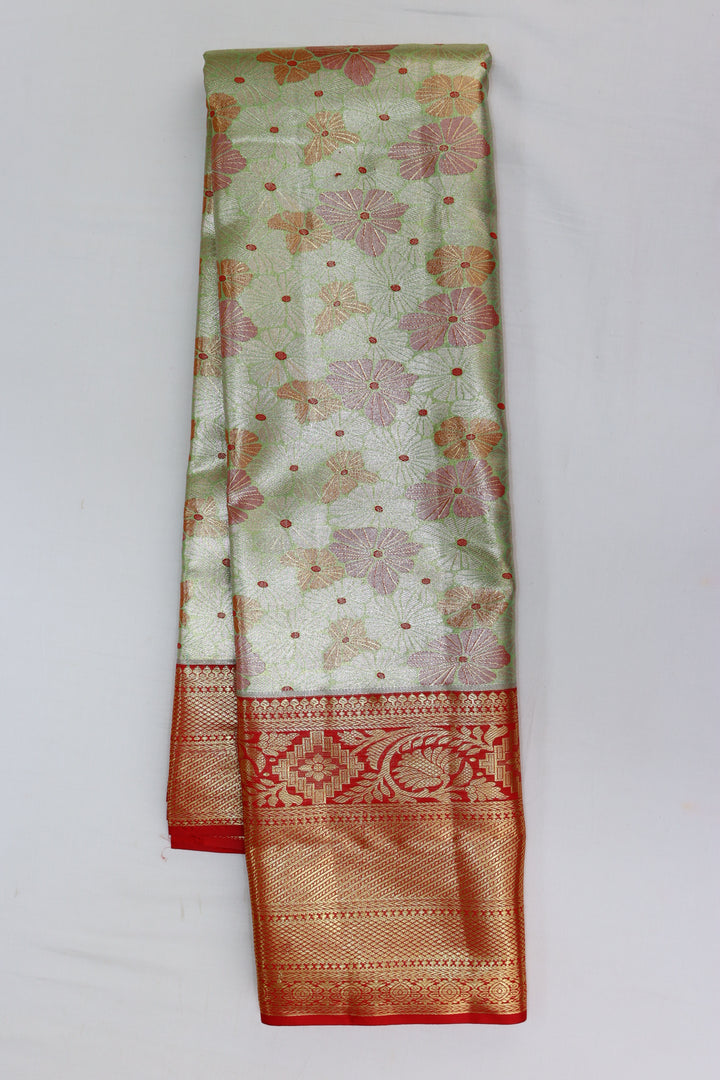 Amazing Light Green Kanjipuram Saree