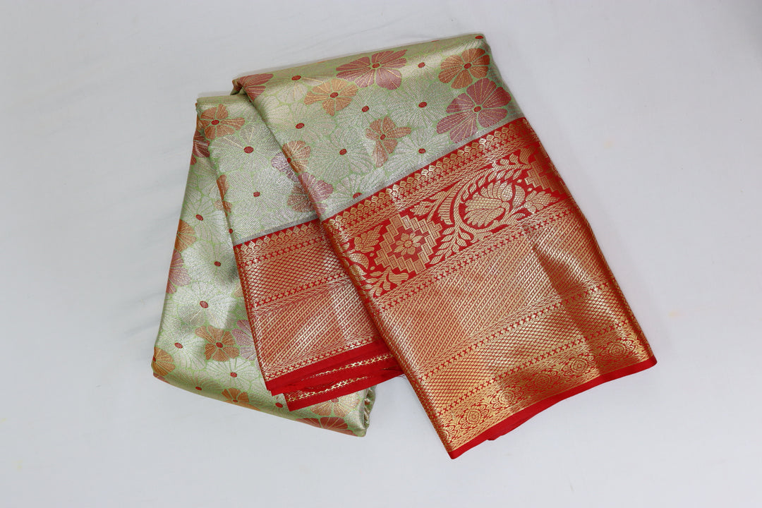 Amazing Light Green Kanjipuram Saree