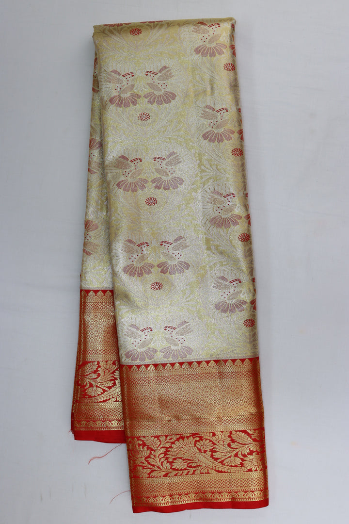 Mesmerizing Light Yellow Kanjipuram Saree